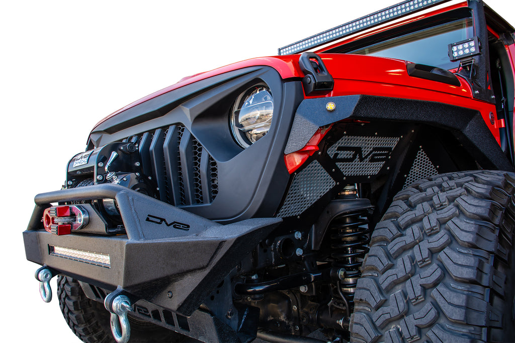 DV8 Offroad GRJL-01 Replacement Grill; Black for Select Jeep Gladiator, Jeep Wrangler