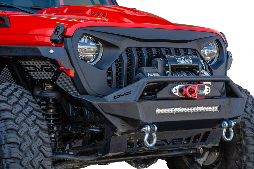 DV8 Offroad GRJL-01 Replacement Grill; Black for Select Jeep Gladiator, Jeep Wrangler