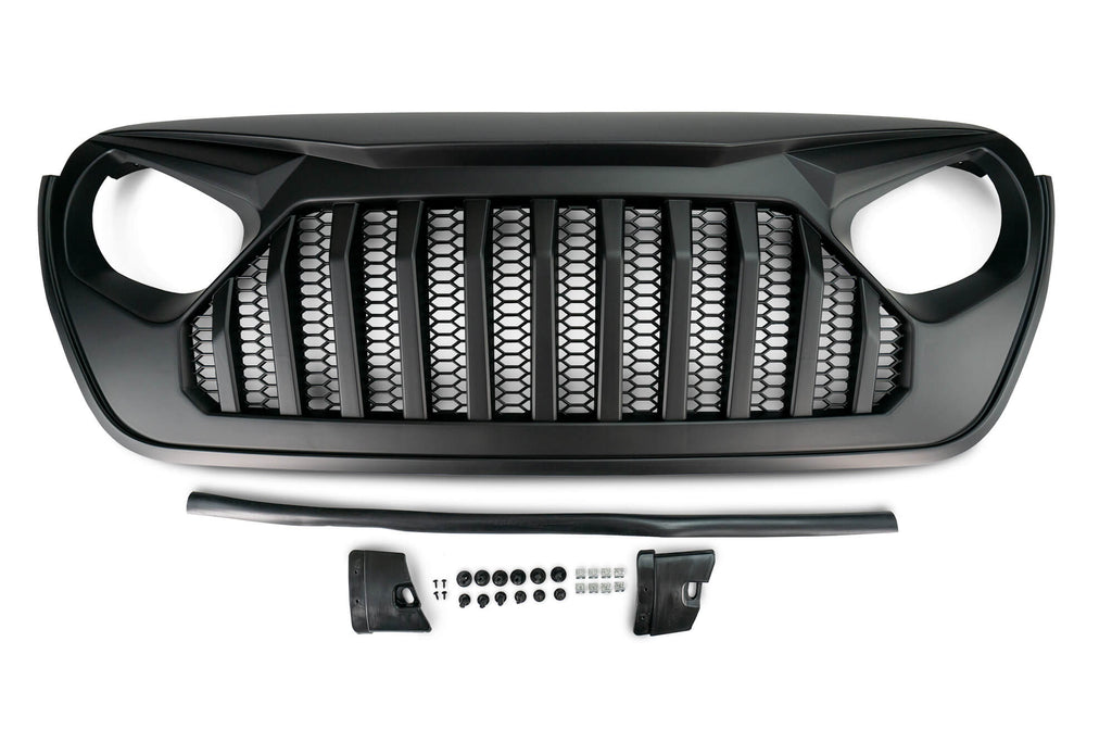 DV8 Offroad GRJL-01 Replacement Grill; Black for Select Jeep Gladiator, Jeep Wrangler