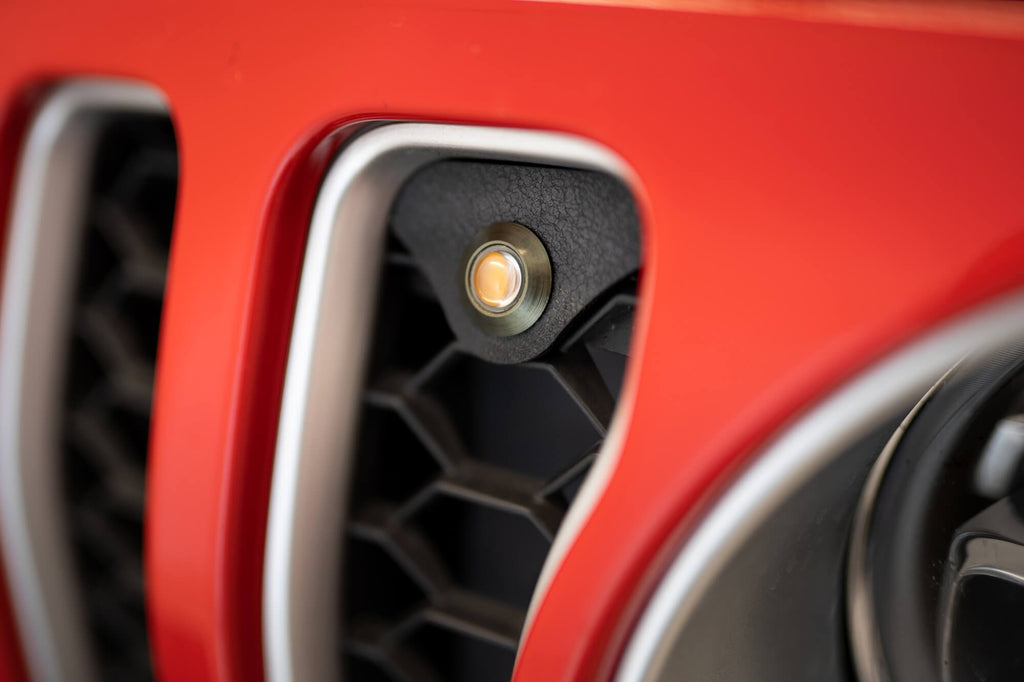 DV8 Offroad GRJL-02 GRJL-02 18-22 JEEP WRANGLER JL FRONT GRILL AMBER ACCENT LIGHTS for Select Jeep Wrangler, Jeep Wrangler JK