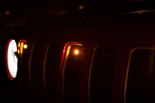 Load image into Gallery viewer, DV8 Offroad GRJL-02 GRJL-02 18-22 JEEP WRANGLER JL FRONT GRILL AMBER ACCENT LIGHTS for Select Jeep Wrangler, Jeep Wrangler JK