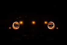 Load image into Gallery viewer, DV8 Offroad GRJL-02 GRJL-02 18-22 JEEP WRANGLER JL FRONT GRILL AMBER ACCENT LIGHTS for Select Jeep Wrangler, Jeep Wrangler JK