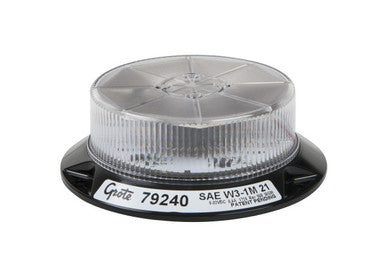 Grote 79240 Compact LED Beacon, Permanent Mount, Class I, Amber with Clear Lens