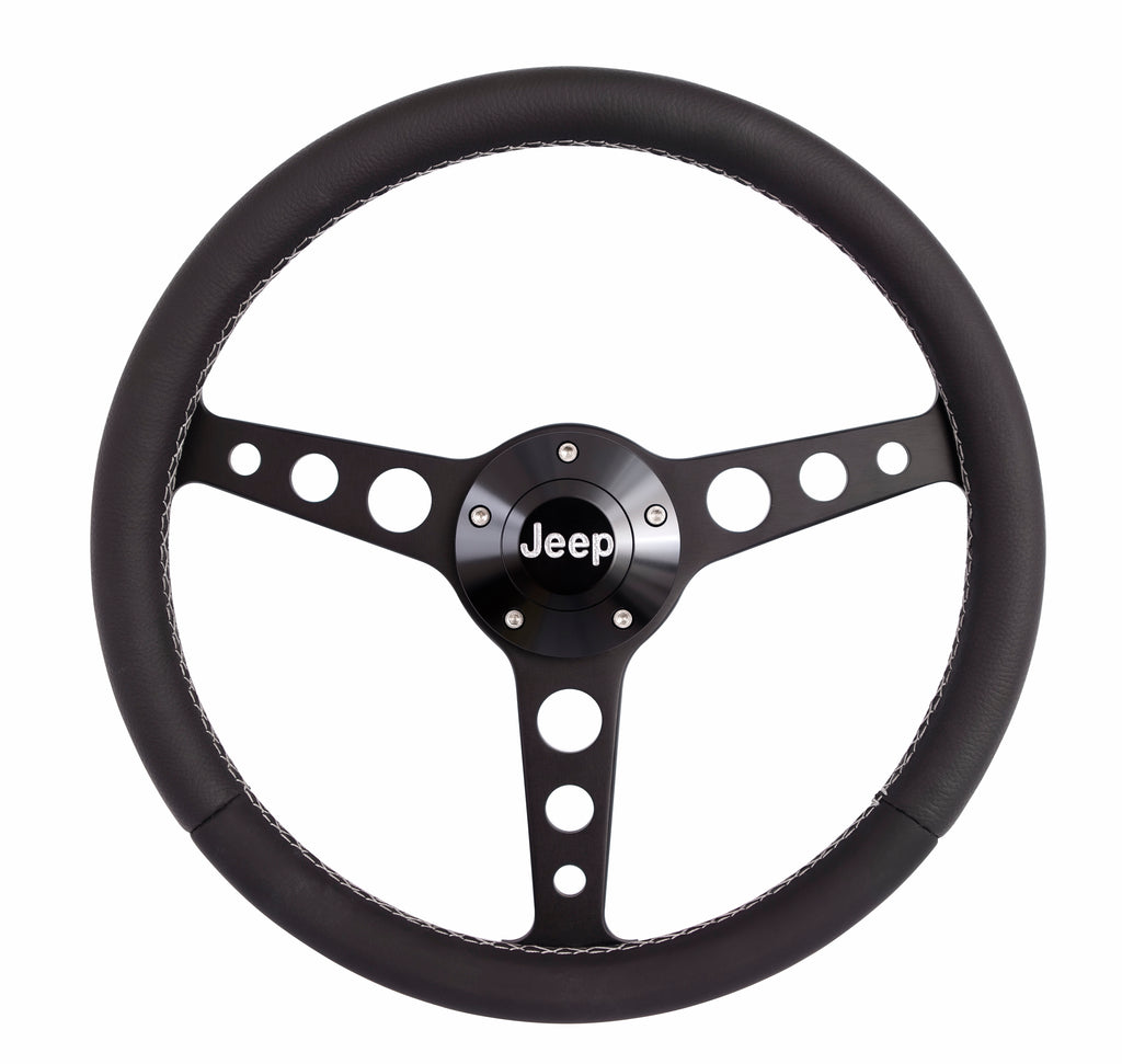 GRANT 1929 Classic Series Blk Wheel Jeep Logo/Install Kit