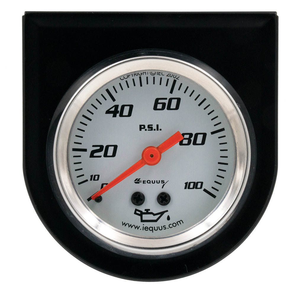 Gauge-Console,-Oil-Press,-2,-100Psi,-Wht-Dial,-Blk-Panel,-5000-Series