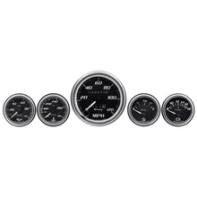 Load image into Gallery viewer, Gauge-Set,-3-38-Mech-Speedo,-2-OilpWtempFuelVolt,-Blk,-Chrm,-7000-Series