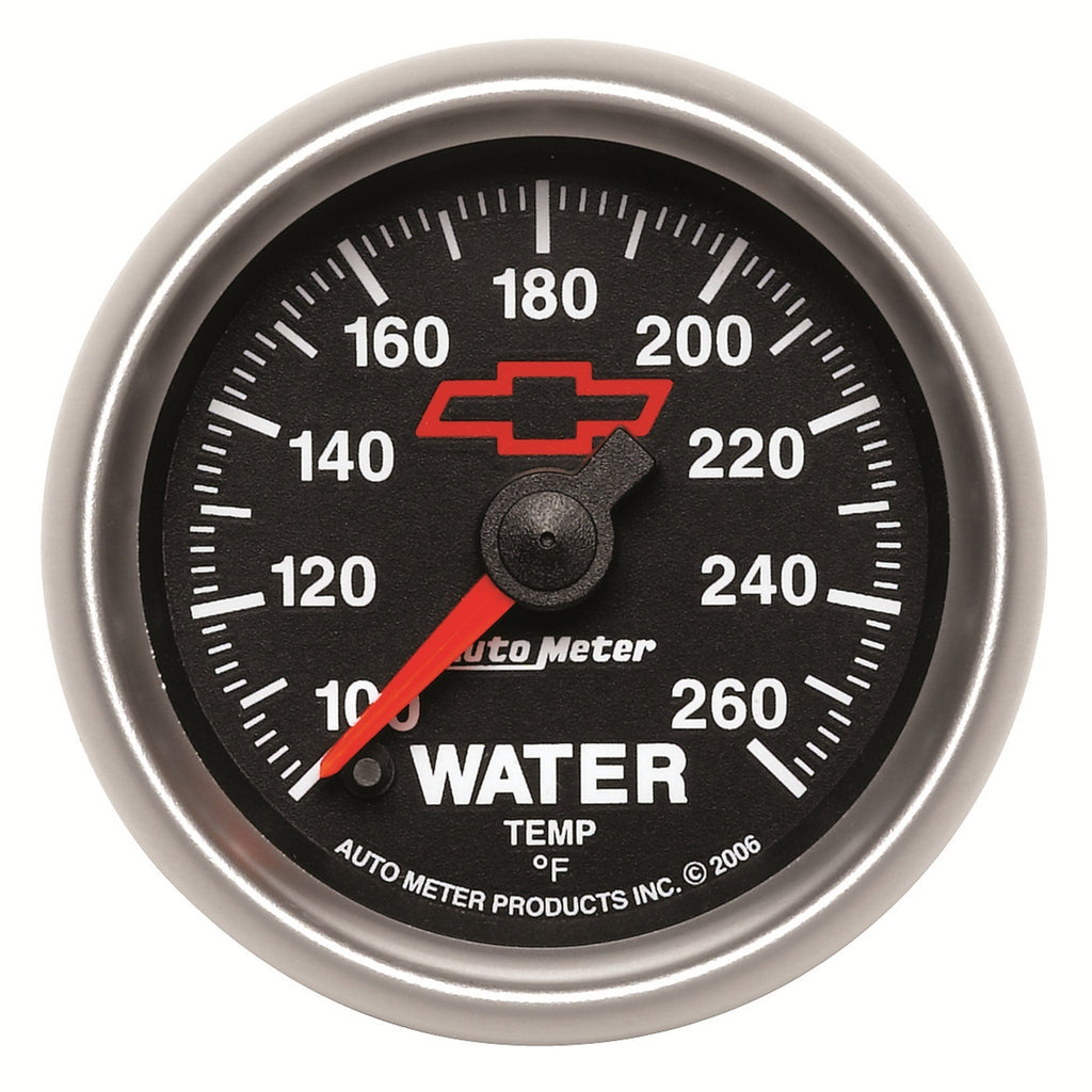 Gauge-Water-Temp-2-116In.-100-260-Deg.-F-Digital-Stepper-Motor-Chevy-Red-Bowtie-Black
