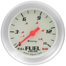 Load image into Gallery viewer, Gauge,-Fuel-Pressure,-2-58-,-0-15-Psi,-270-Deg-Sweep,-Mech,-White,-Silver-8000