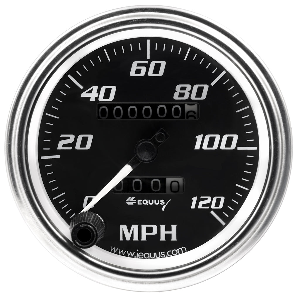 Gauge,-Speedometer,-3-38-0-120-Mph,-270-Degree-Sweep,-Mech,-Chrome,-7000-Serie