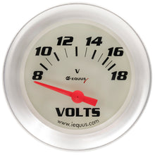 Load image into Gallery viewer, Gauge,-Volt-Meter,-2-58-,-8-18V,-90-Degree-Sweep,-Elec,-White,-Silver,-8000