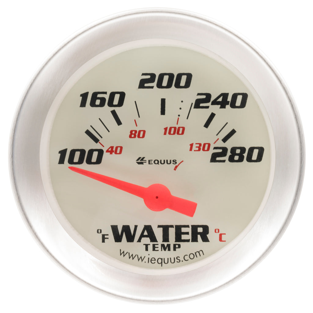 Gauge,-Water-Temperature,-2-,-100-280-F,-90-Degree-Sweep,-Elec,-Wht,-Slvr,-8000