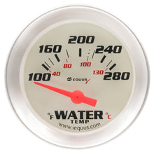 Load image into Gallery viewer, Gauge,-Water-Temperature,-2-,-100-280-F,-90-Degree-Sweep,-Elec,-Wht,-Slvr,-8000