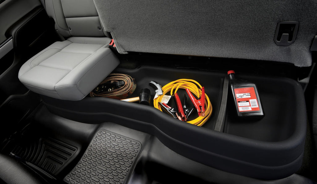 Husky Liners 09031 Gearbox Storage Systems-Under Seat Storage Box for Select Chevrolet Silverado 1500, Chevrolet Silverado HD, Chevrolet Silverado HD, GMC Sierra 1500, GMC Sierra HD, GMC Sierra HD