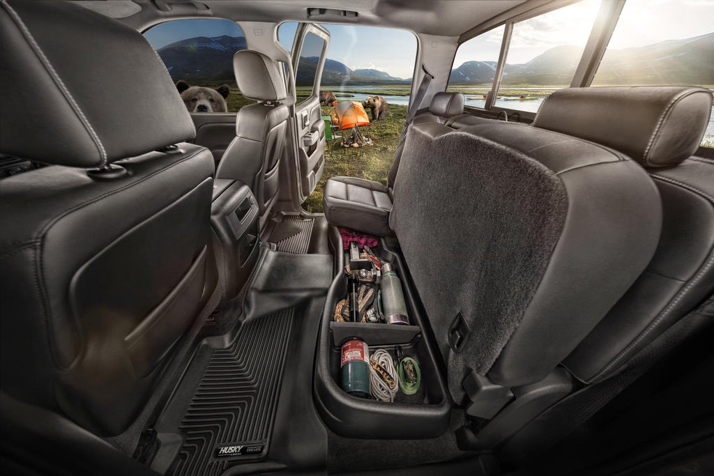 Husky Liners 09031 Gearbox Storage Systems-Under Seat Storage Box for Select Chevrolet Silverado 1500, Chevrolet Silverado HD, Chevrolet Silverado HD, GMC Sierra 1500, GMC Sierra HD, GMC Sierra HD