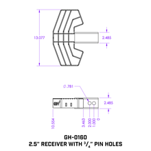Load image into Gallery viewer, Gen-Y-2.5In-Shank-34In-Pin-Holes-Only-Compatible-W32K-Mega-Duty-500Lb-Capacity-Serrated-Hitch-Step