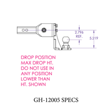 Load image into Gallery viewer, Gen-Y-Glyder-Torsion-Flex-2In-Shank-6In-Drop-7K-Hitch-WBall-Platform1In-Diameter-Mounting-Hole