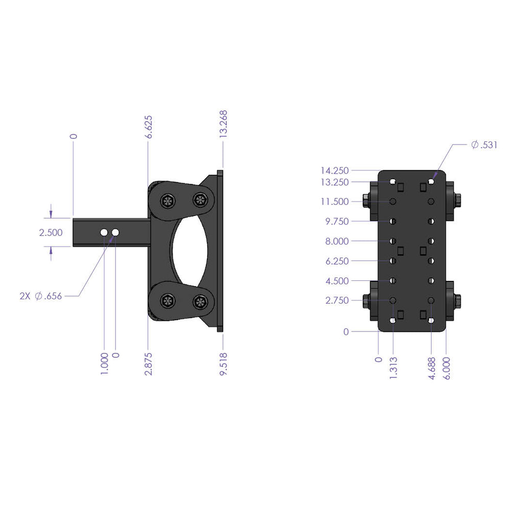 Gen-Y-The-Boss-Torsion-Flex-Pintle-Plate-2.5In-Shank-6.5In-Drop-2400Lb-Tw-21K-Hitch