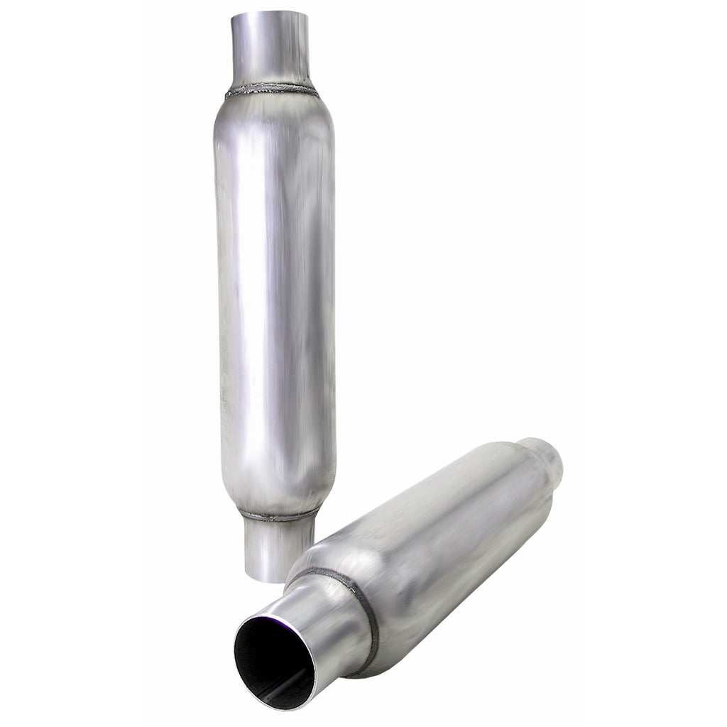 Glass-Pack-Muffler;-2-14-In.-Exhaust;-18-In.-Case-Length;-3-12-In.-Diameter