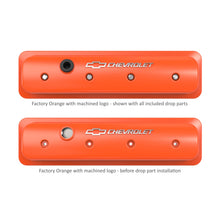 Load image into Gallery viewer, Gm-Licensed-Valve-Cover---Muscle-Series---Sbc---Center-Bolt---Factory-Orange-Machined