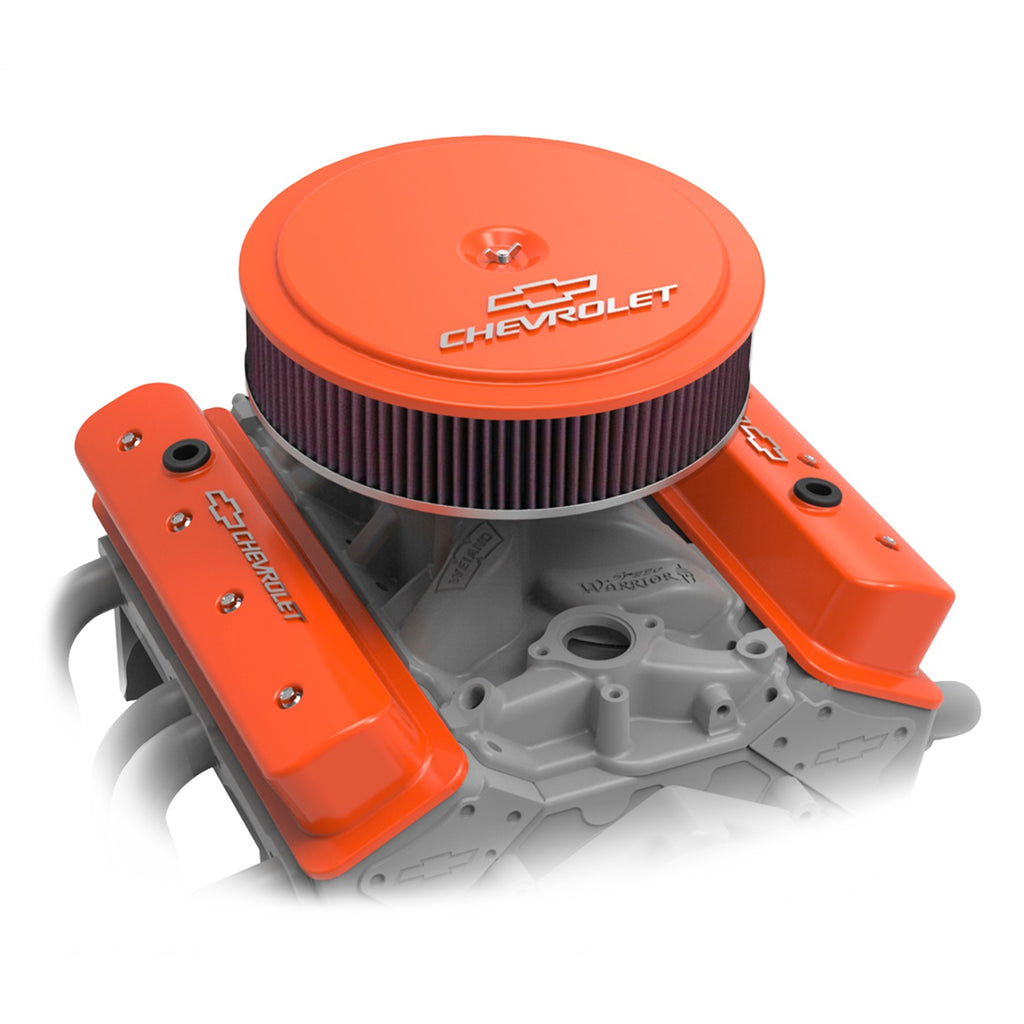 Gm-Licensed-Valve-Cover---Muscle-Series---Sbc---Center-Bolt---Factory-Orange-Machined
