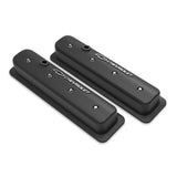 Holley 241-292  Gm Licensed Valve Cover - Muscle Series - Sbc - Center Bolt - Satin Black Machined