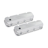 Holley 241-280  Gm Licensed Valve Cover - Track Series - Bbc - Fabricated Aluminum - Silver