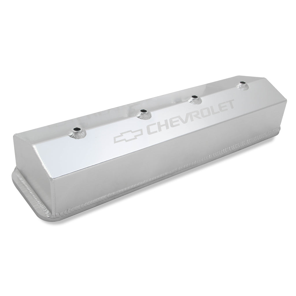 Gm-Licensed-Valve-Cover---Track-Series---Sbc---Fabricated-Aluminum---Center-Bolt---Silver