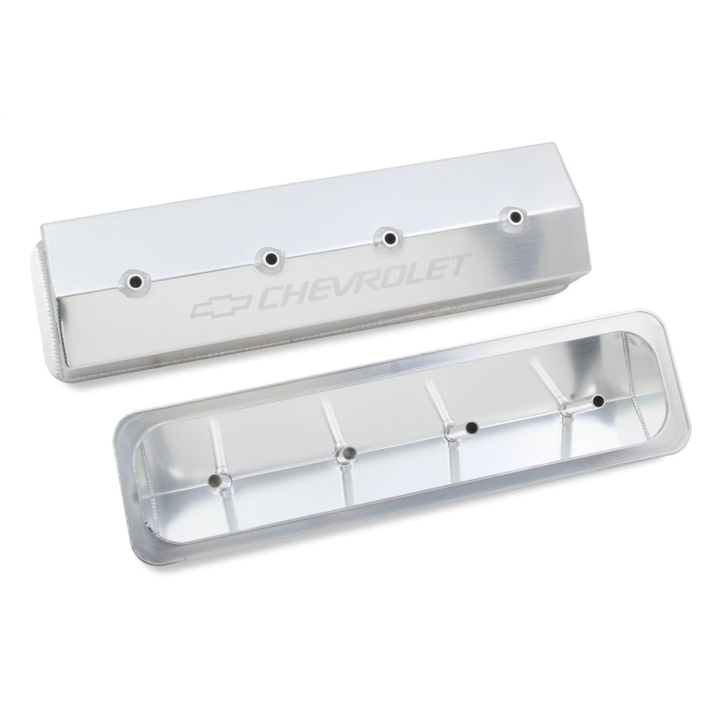 Gm-Licensed-Valve-Cover---Track-Series---Sbc---Fabricated-Aluminum---Center-Bolt---Silver