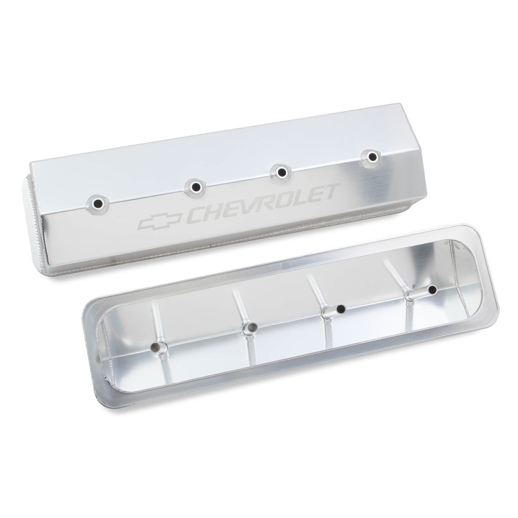 Gm-Licensed-Valve-Cover---Track-Series---Sbc---Fabricated-Aluminum---Center-Bolt---Silver