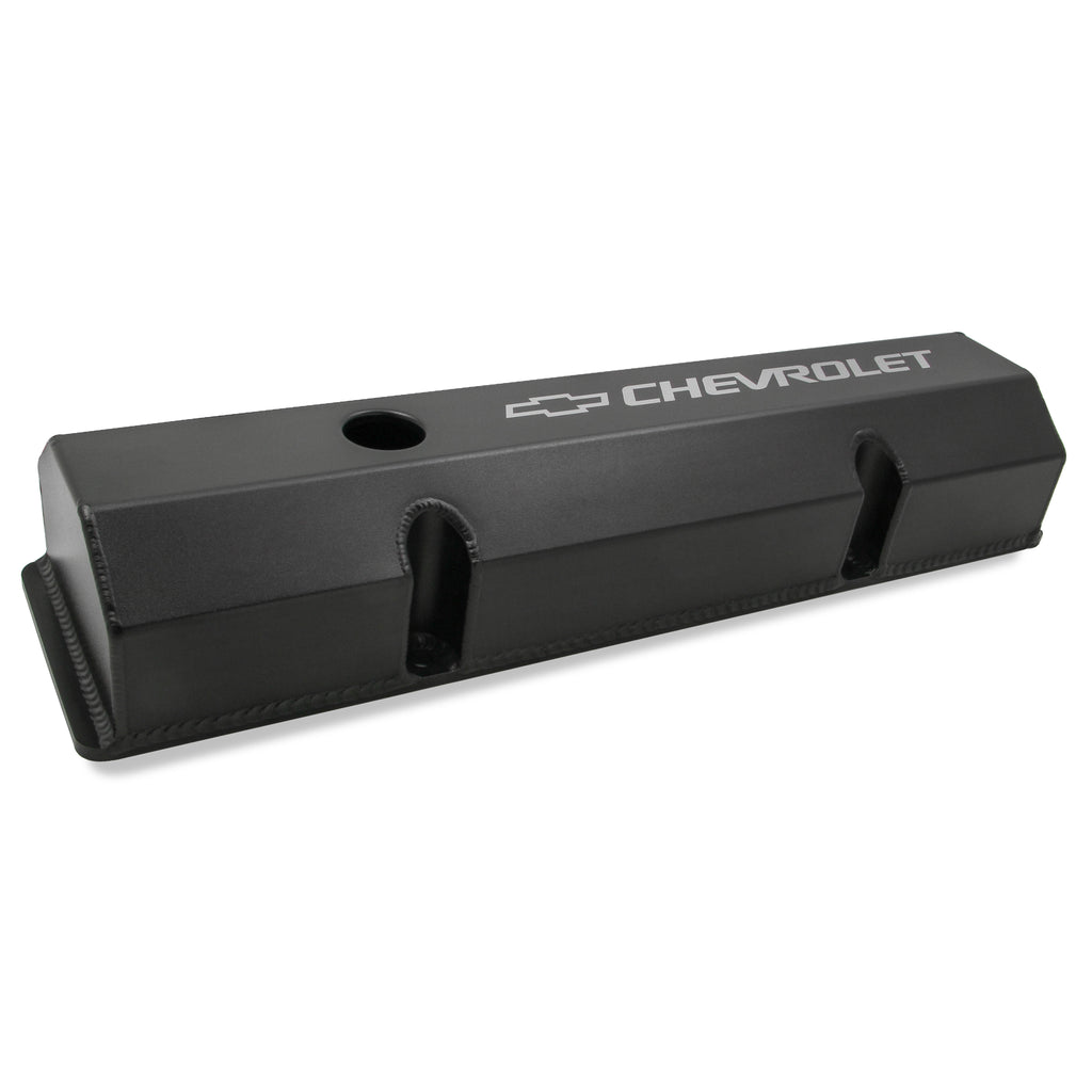 Gm-Licensed-Valve-Cover---Track-Series---Sbc---Fabricated-Aluminum---Perimeter-Bolt---Black