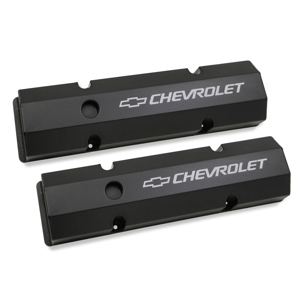 Gm-Licensed-Valve-Cover---Track-Series---Sbc---Fabricated-Aluminum---Perimeter-Bolt---Black