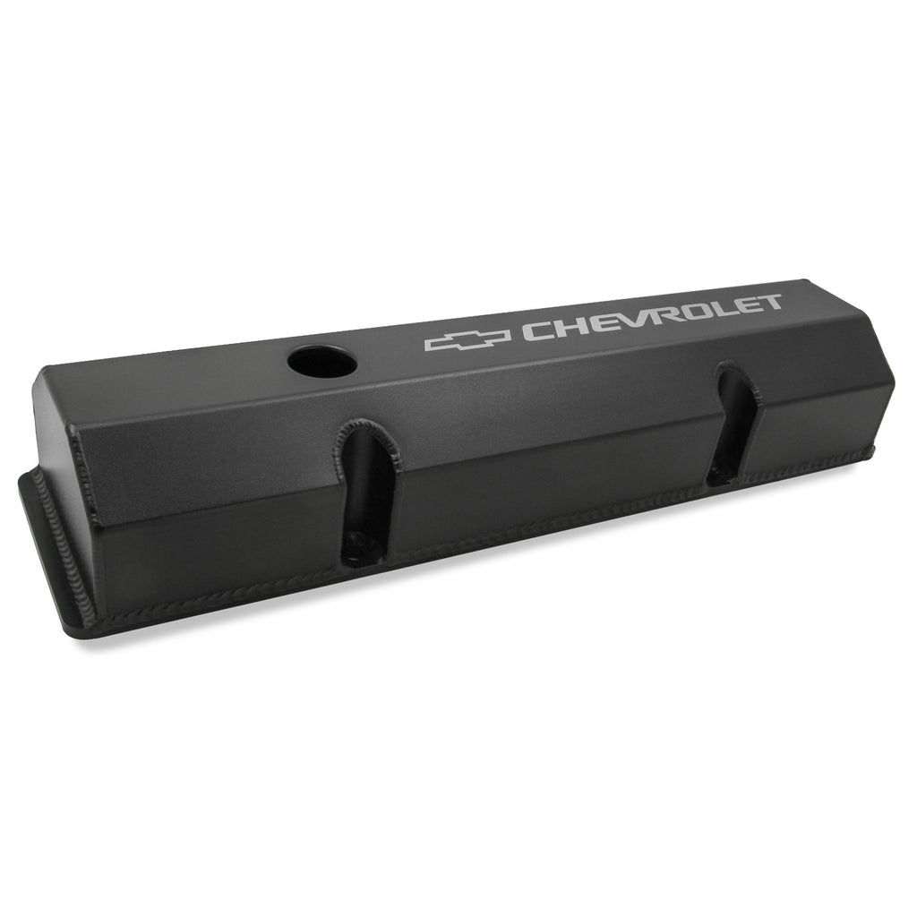 Gm-Licensed-Valve-Cover---Track-Series---Sbc---Fabricated-Aluminum---Perimeter-Bolt---Black