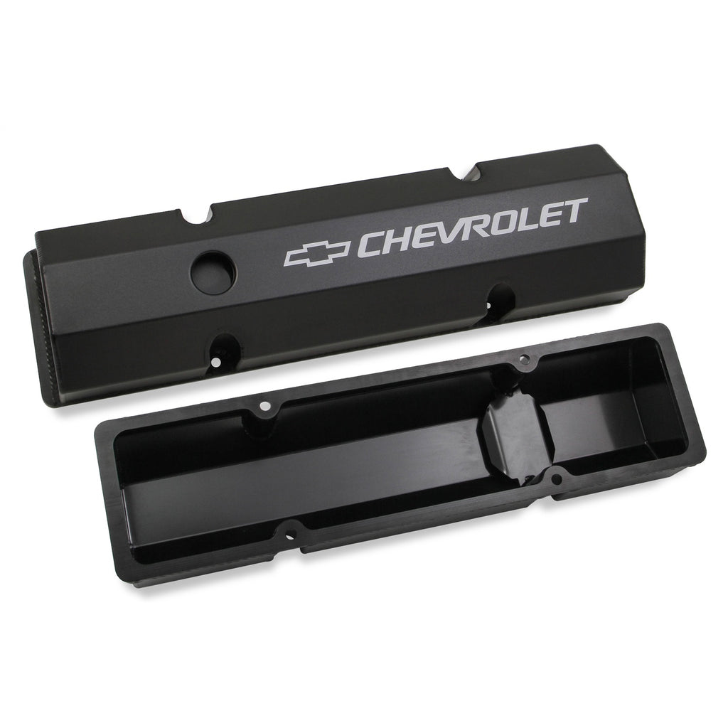 Gm-Licensed-Valve-Cover---Track-Series---Sbc---Fabricated-Aluminum---Perimeter-Bolt---Black
