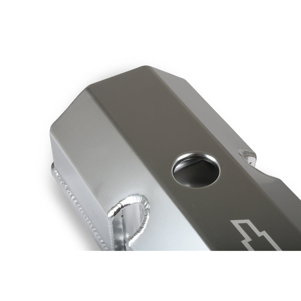 Gm-Licensed-Valve-Cover---Track-Series---Sbc---Fabricated-Aluminum---Perimeter-Bolt---Silver