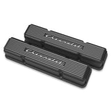 Holley 241-108  Gm Licensed Vintage Series Sbc Valve Covers Satin Black Machined Finish