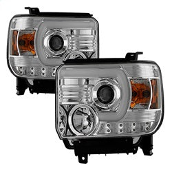 Gmc-Sierra-14-16-Projector-Headlights-Light-Bar-Drl-Chrm-Pro-Yd-Gs14v2-Lbdrl-C
