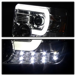 Gmc-Sierra-14-16-Projector-Headlights-Light-Bar-Drl-Chrome-Pro-Yd-Gs14-Lbdrl-C