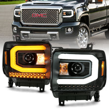 Load image into Gallery viewer, Gmc-Sierra-1500-14-15-2500H15-19-Projector-Headlight-Plank-Style-Black-W-Switchback-(Halogen)