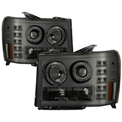Gmc-Sierra-150025003500-07-13-Projector-Headlights-Led-Halo--Led-Smoke-Pro-Yd-Gs07-Hl-Sm