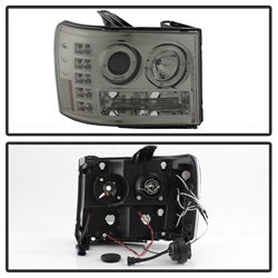 Gmc-Sierra-150025003500-07-13-Projector-Headlights-Led-Halo--Led-Smoke-Pro-Yd-Gs07-Hl-Sm