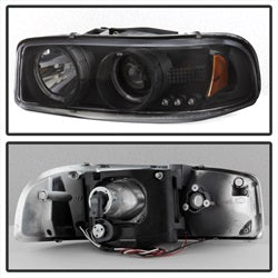 Gmc-Sierra-150025003500-99-06-Projector-Headlights-Led-Halo-Led-Black-Pro-Yd-Cde00-Hl-Bk