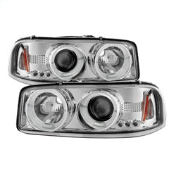 Gmc-Sierra-150025003500-99-06-Projector-Headlights-Led-Halo-Led-Chrome-Pro-Yd-Cde00-Hl-C