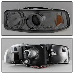 Gmc-Sierra-150025003500-99-06-Projector-Headlights-Led-Halo-Led-Smoke-Pro-Yd-Cde00-Hl-Smc