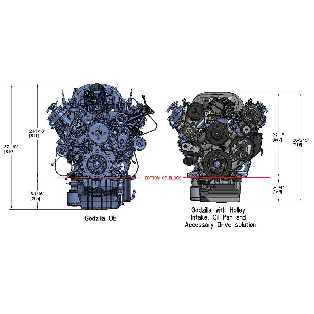 Godzilla-High-Mount-Accessory-Drive---With--Swap-Oil-Pan-And-Pump---Base-Kit---Black