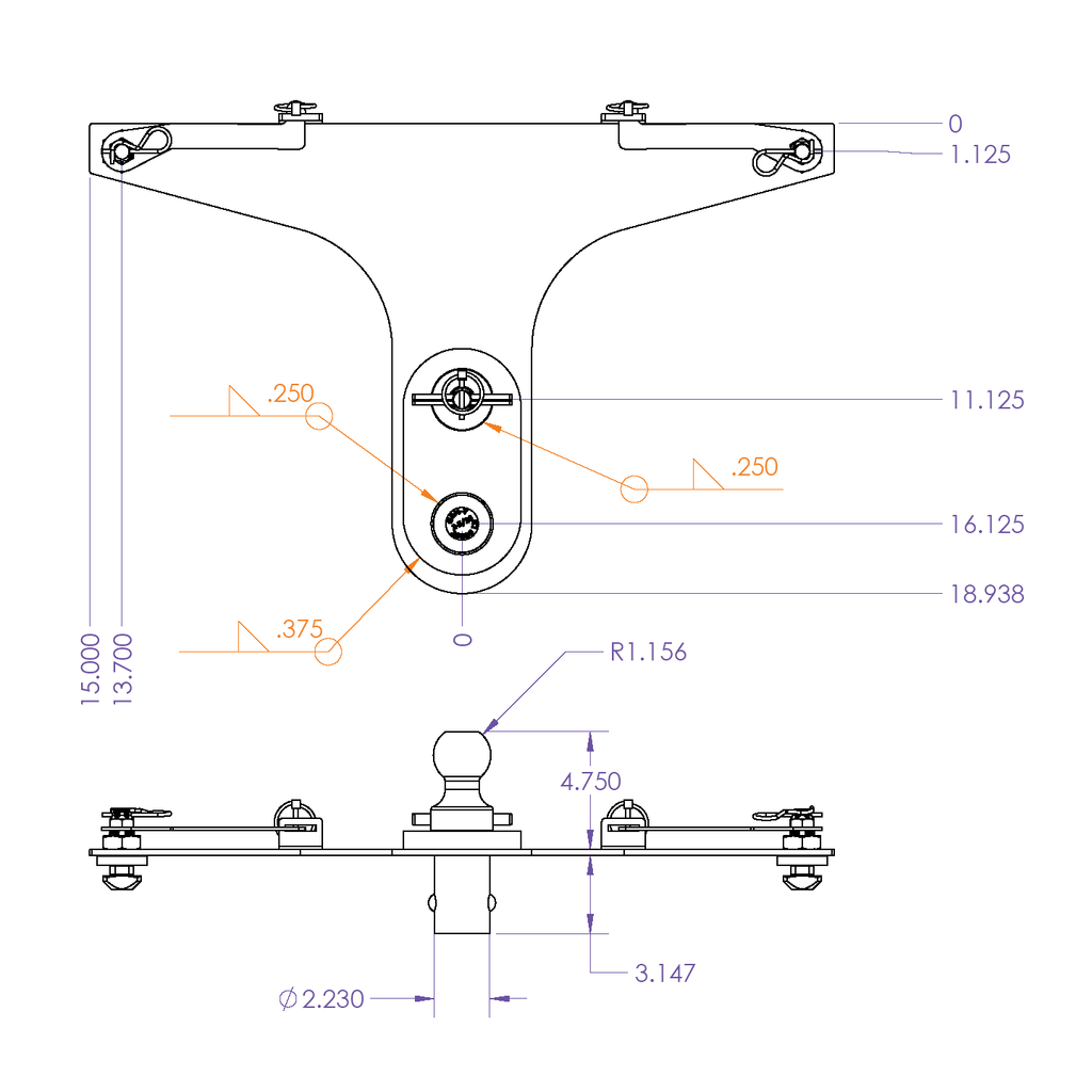 Goosepuck-5In-Offset-Ballpuck-Mount-For-Ford-2017-To-Current-25K-Towing