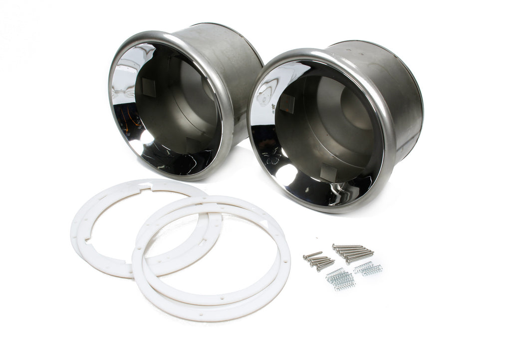 HAGAN STREET ROD NECESSITIES H4050C Frenched Headlamp Set Chrome Plated'