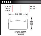 HAWK BRAKE HB100G480 Brake Pad Dynalite DTC- 60