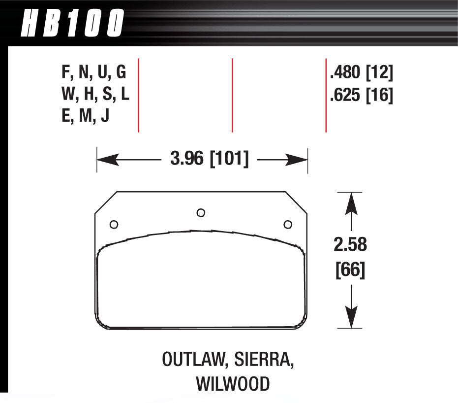 HAWK BRAKE HB100U480 Dynalite/2000 DTC-70