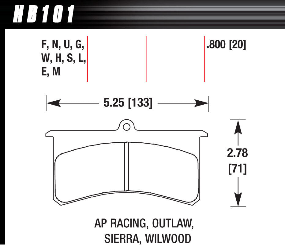 HAWK BRAKE HB101N800 Superlite/XL-HP Plus