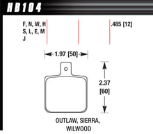Load image into Gallery viewer, HAWK BRAKE HB104J485 Brake Pad Set-Race DR97 Wilwood Dynalite Single